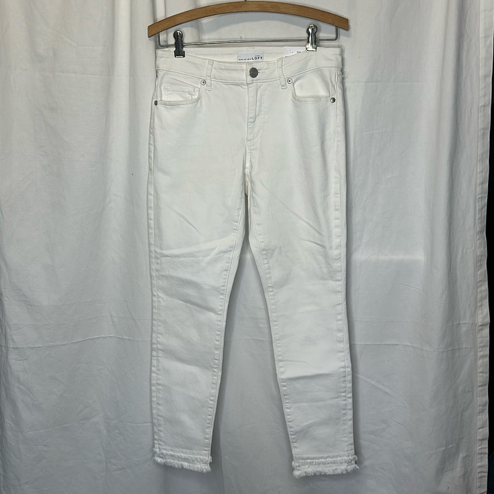 NWT ANN TAYLOR LOFT CURVY SKINNY WHITE JEANS SIZE 26 f17